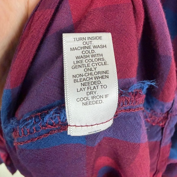 Cato Est 1946 Plaid Button Up Shirt Size 26/28W Lightweight Grunge Relaxed Fall - Picture 7 of 9